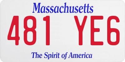 MA license plate 481YE6