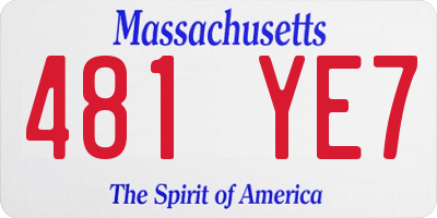 MA license plate 481YE7