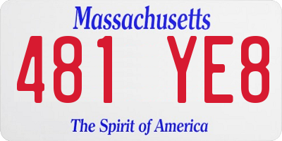 MA license plate 481YE8