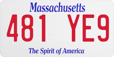 MA license plate 481YE9