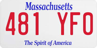 MA license plate 481YF0