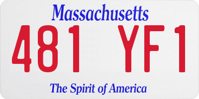 MA license plate 481YF1