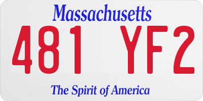MA license plate 481YF2
