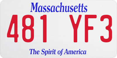 MA license plate 481YF3