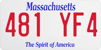 MA license plate 481YF4