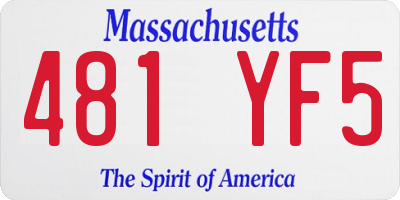 MA license plate 481YF5
