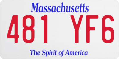 MA license plate 481YF6
