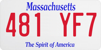 MA license plate 481YF7