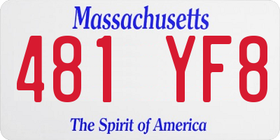 MA license plate 481YF8