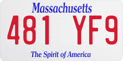MA license plate 481YF9