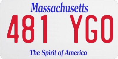 MA license plate 481YG0