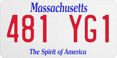 MA license plate 481YG1