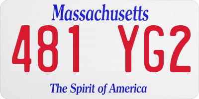 MA license plate 481YG2