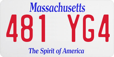 MA license plate 481YG4