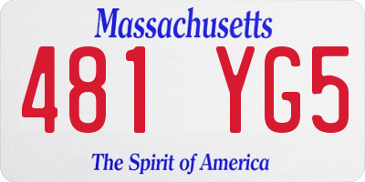 MA license plate 481YG5