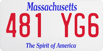MA license plate 481YG6
