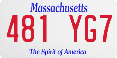 MA license plate 481YG7
