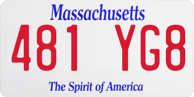 MA license plate 481YG8