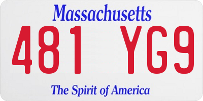 MA license plate 481YG9