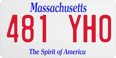 MA license plate 481YH0