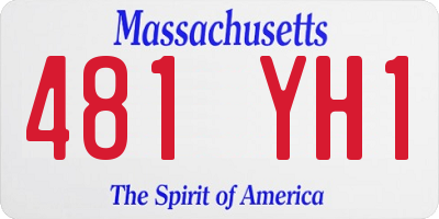 MA license plate 481YH1