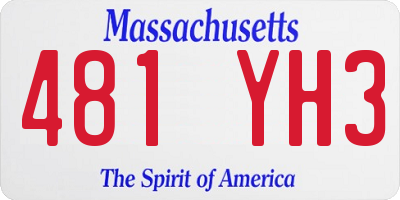 MA license plate 481YH3