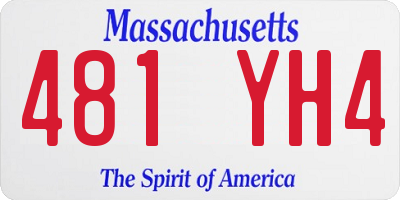 MA license plate 481YH4