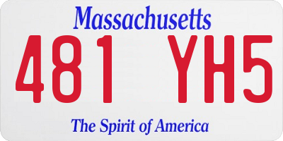 MA license plate 481YH5
