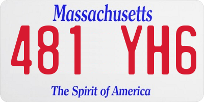 MA license plate 481YH6