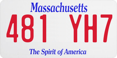 MA license plate 481YH7