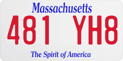 MA license plate 481YH8