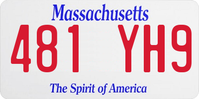 MA license plate 481YH9