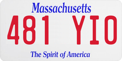 MA license plate 481YI0