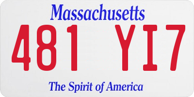 MA license plate 481YI7
