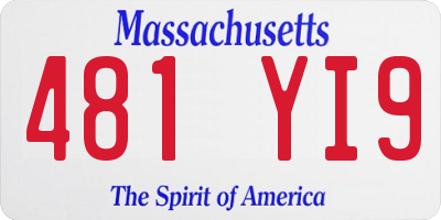 MA license plate 481YI9