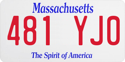MA license plate 481YJ0