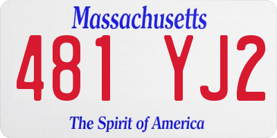MA license plate 481YJ2