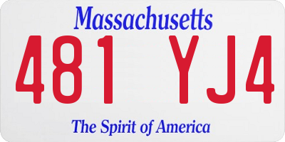 MA license plate 481YJ4