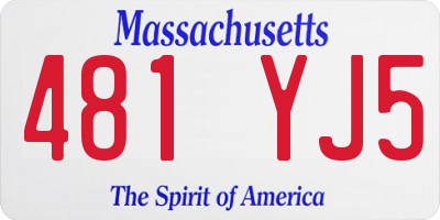 MA license plate 481YJ5