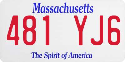 MA license plate 481YJ6
