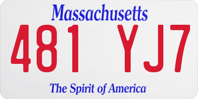 MA license plate 481YJ7