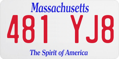 MA license plate 481YJ8