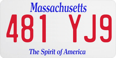 MA license plate 481YJ9