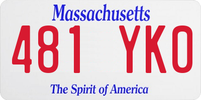 MA license plate 481YK0