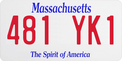 MA license plate 481YK1