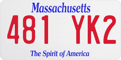MA license plate 481YK2