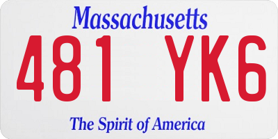 MA license plate 481YK6
