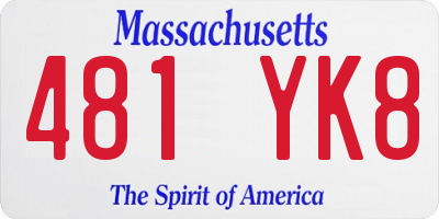 MA license plate 481YK8