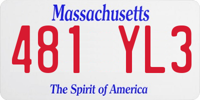 MA license plate 481YL3