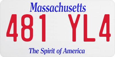 MA license plate 481YL4